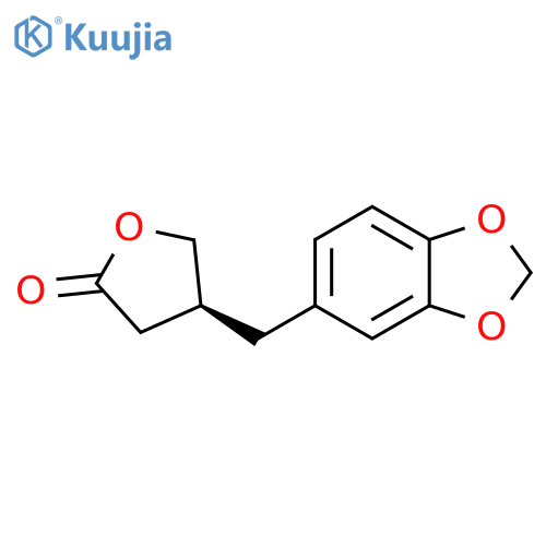 2(3H)-Furanone, 4-(1,3-benzodioxol-5-ylmethyl)dihydro-, (4S)- structure