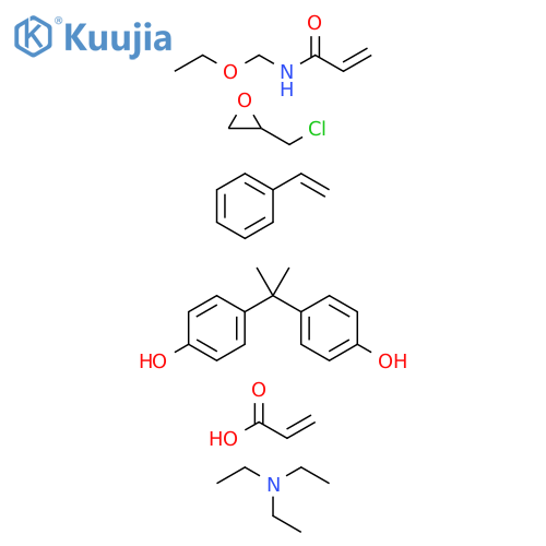 2-Propenoicacid,polymerwith(chloromethyl)oxirane,ethenylbenzene,N-(ethoxymethyl)-2-propenamide,4,4'-(1-methylethylidene)bis[phenol]and2-propenoicacid,compd.withN,N-diethylethanamine structure