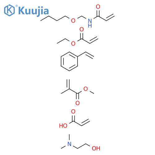 2-Propenoicacid,2-methyl-,methylester,polymerwithN-(butoxymethyl)-2-propenamide,ethenylbenzene,ethyl2-propenoateand2-propenoicacid,compd.with2-(dimethylamino)ethanol structure