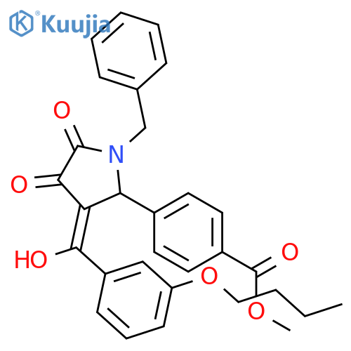 methyl 4-{1-benzyl-3-[(3-butoxyphenyl)(hydroxy)methylidene]-4,5-dioxopyrrolidin-2-yl}benzoate structure