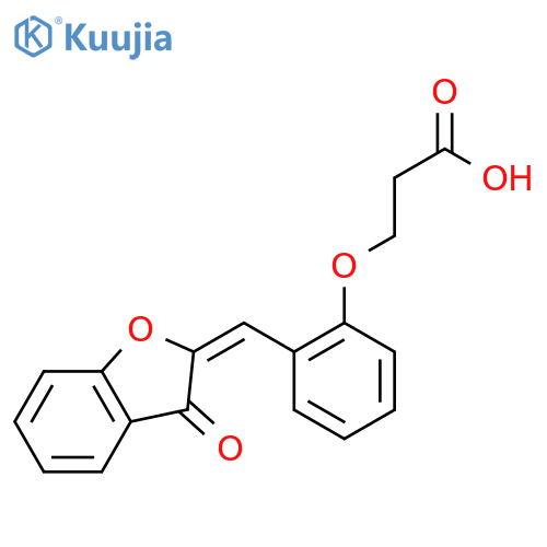 3-{2-[(E)-(3-oxo-1-benzofuran-2(3H)-ylidene)methyl]phenoxy}propanoic acid structure