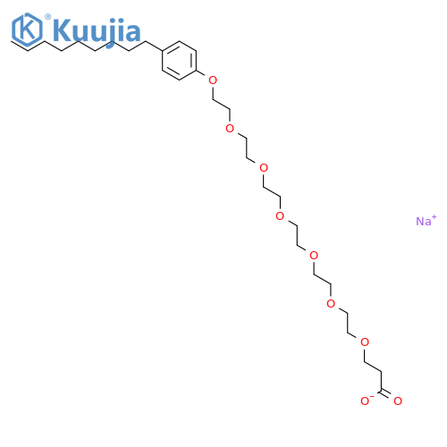 4,7,10,13,16,19-Hexaoxaheneicosanoicacid, 21-(4-nonylphenoxy)-, sodium salt (1:1) structure