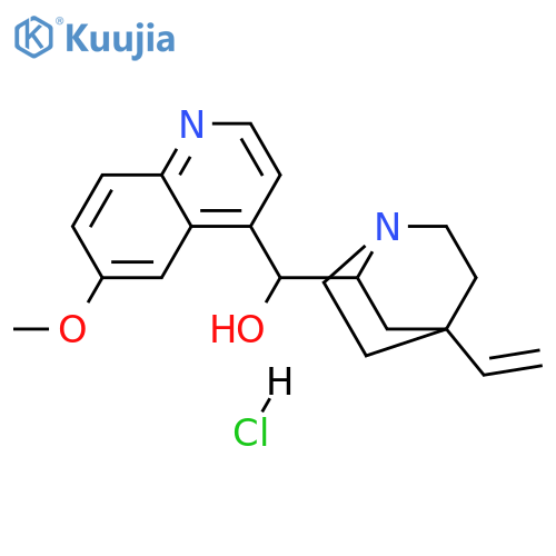 (4-ethenyl-1-azabicyclo[2.2.2]oct-7-yl)-(6-methoxyquinolin-4-yl)methan ol hydrochloride structure