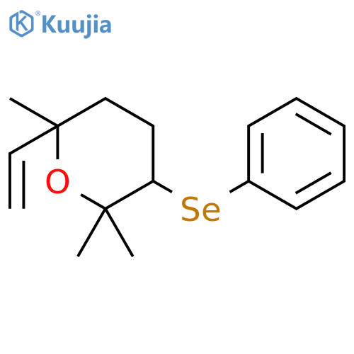 2H-Pyran, 6-ethenyltetrahydro-2,2,6-trimethyl-3-(phenylseleno)- structure