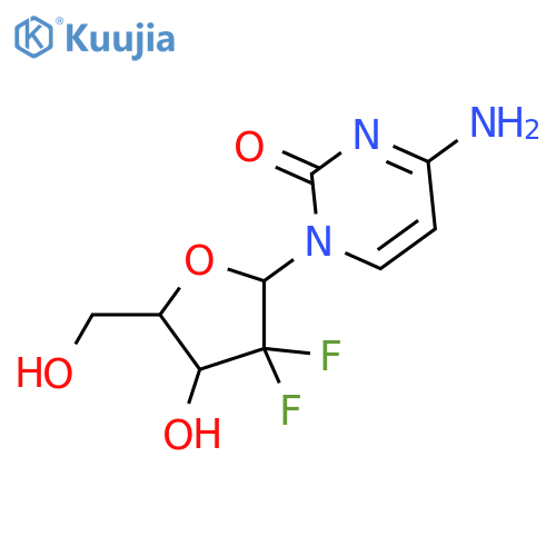4-amino-1-3,3-difluoro-4-hydroxy-5-(hydroxymethyl)oxolan-2-yl-1,2-dihydropyrimidin-2-one structure