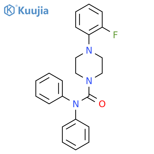 4-(2-fluorophenyl)-N,N-diphenylpiperazine-1-carboxamide structure