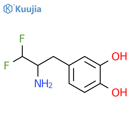 4-(2-Amino-3,3-difluoropropyl)benzene-1,2-diol structure