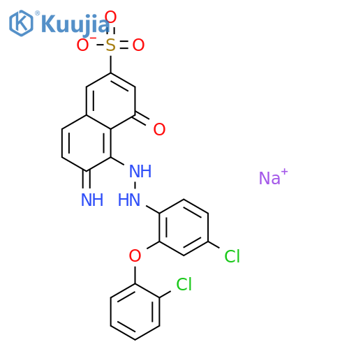 2-Naphthalenesulfonicacid, 6-amino-5-[2-[4-chloro-2-(2-chlorophenoxy)phenyl]diazenyl]-4-hydroxy-,sodium salt (1:1) structure