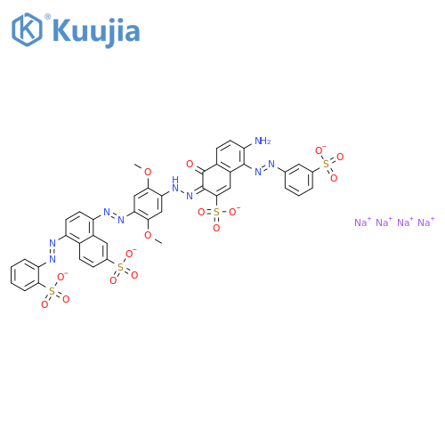 2-Naphthalenesulfonicacid,7-amino-3-[2-[2,5-dimethoxy-4-[2-[7-sulfo-4-[2-(2-sulfophenyl)diazenyl]-1-naphthalenyl]diazenyl]phenyl]diazenyl]-4-hydroxy-8-[2-(3-sulfophenyl)diazenyl]-,sodium salt (1:4) structure