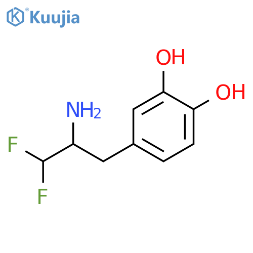 4-(2-amino-3,3-difluoropropyl)benzene-1,2-diol structure