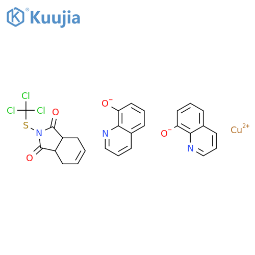 copper(2+) quinolin-8-olate - 2-[(trichloromethyl)sulfanyl]-3a,4,7,7a-tetrahydro-1H-isoindole-1,3(2H)-dione (1:2:1) structure