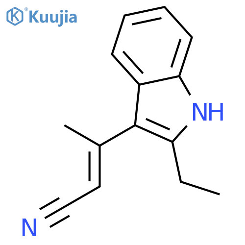 2-Butenenitrile, 3-(2-ethyl-1H-indol-3-yl)- structure