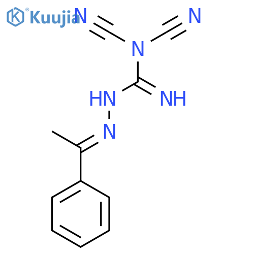 Hydrazinecarboximidamide, N,N-dicyano-2-(1-phenylethylidene)- structure