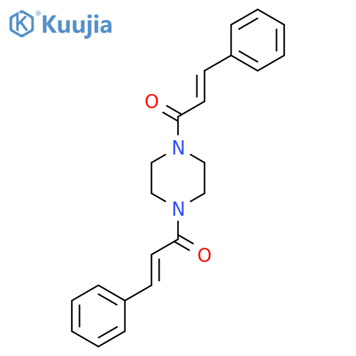 (2E)-3-phenyl-1-{4-(2E)-3-phenylprop-2-enoylpiperazin-1-yl}prop-2-en-1-one structure