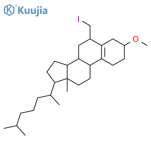 3 beta-methoxy-6-beta-iodomethyl-19-norcholest-5(10)ene structure