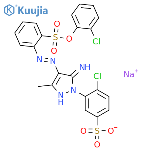 sodium 4-chloro-3-[4-[[2-[(2-chlorophenoxy)sulphonyl]phenyl]azo]-2,5-dihydro-5-imino-3-methyl-1H-pyrazol-1-yl]benzenesulphonate structure