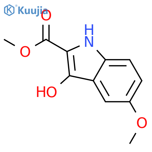 1H-INDOLE-2-CARBOXYLIC ACID, 3-HYDROXY-5-METHOXY-, METHYL ESTER structure