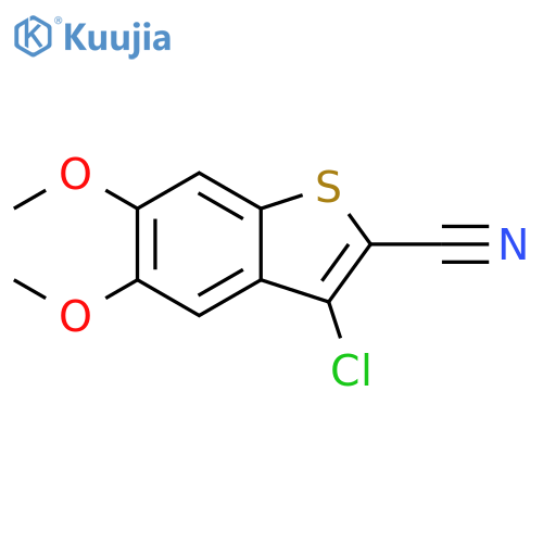 3-chloro-5,6-dimethoxy-1-benzothiophene-2-carbonitrile structure
