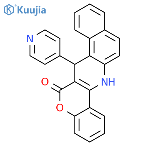 7-(4-pyridinyl)-7,14-dihydro-6H-benzo[f]chromeno[4,3-b]quinolin-6-one structure