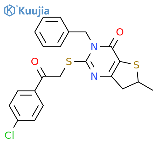 3-benzyl-2-{2-(4-chlorophenyl)-2-oxoethylsulfanyl}-6-methyl-3H,4H,6H,7H-thieno3,2-dpyrimidin-4-one structure