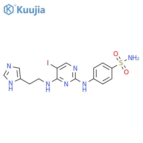 Benzenesulfonamide,4-[[4-[[2-(1H-imidazol-4-yl)ethyl]amino]-5-iodo-2-pyrimidinyl]amino]- structure