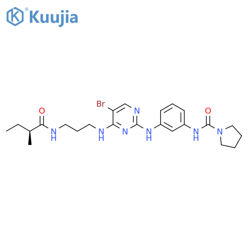 1-Pyrrolidinecarboxamide,N-[3-[[5-bromo-4-[[3-[[(2S)-2-methyl-1-oxobutyl]amino]propyl]amino]-2-pyrimidinyl]amino]phenyl]- structure