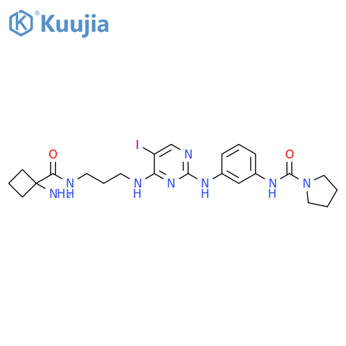 1-Pyrrolidinecarboxamide,N-[3-[[4-[[3-[[(1-aminocyclobutyl)carbonyl]amino]propyl]amino]-5-iodo-2-pyrimidinyl]amino]phenyl]- structure