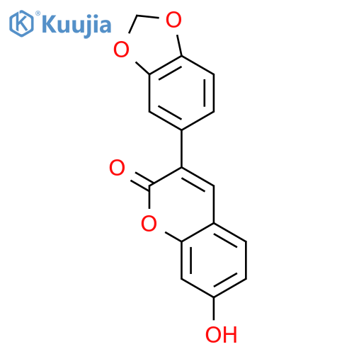 2H-1-Benzopyran-2-one, 3-(1,3-benzodioxol-5-yl)-7-hydroxy- structure