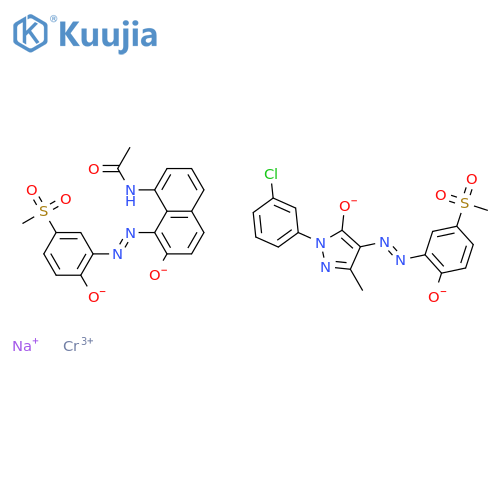 Chromate(1-), [2-(3-chlorophenyl)-2,4-dihydro- 4-[[2-hydroxy-5-(methylsulfonyl)phenyl]azo ]-5-methyl-3H-pyrazol-3-onato(2-)][N-[7-hydroxy-8 -[[2-hydroxy-5-(methylsulfonyl)phenyl]azo]-1-naphthalen yl]acetamidato(2-)]-, sodium structure