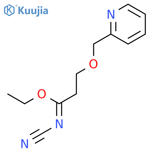 Propanimidic acid, N-cyano-3-(2-pyridinylmethoxy)-, ethyl ester structure