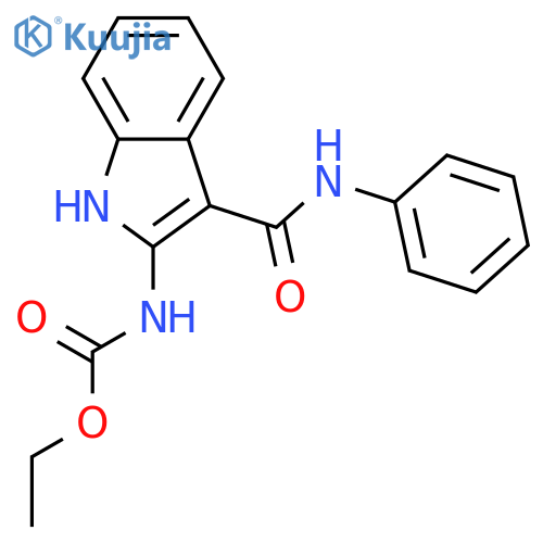 CARBAMIC ACID, [3-[(PHENYLAMINO)CARBONYL]-1H-INDOL-2-YL]-, ETHYL ESTER structure