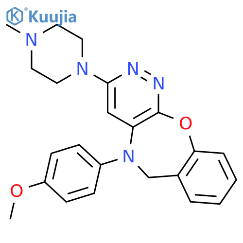 5-(4-methoxyphenyl)-3-(4-methylpiperazin-1-yl)-5,6-dihydropyridazino[3,4-b][1,4]benzoxazepine structure
