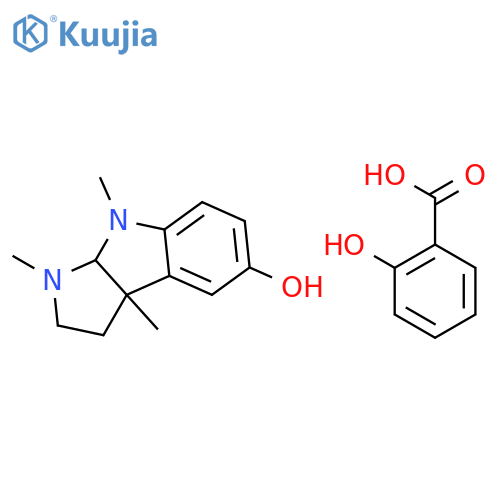 2-hydroxybenzoic acid - (3aS,8aR)-1,3a,8-trimethyl-1,2,3,3a,8,8a-hexahydropyrrolo[2,3-b]indol-5-ol (1:1) structure
