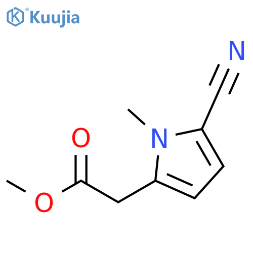 Methyl 2-(5-cyano-1-methyl-1H-pyrrol-2-yl)acetate structure