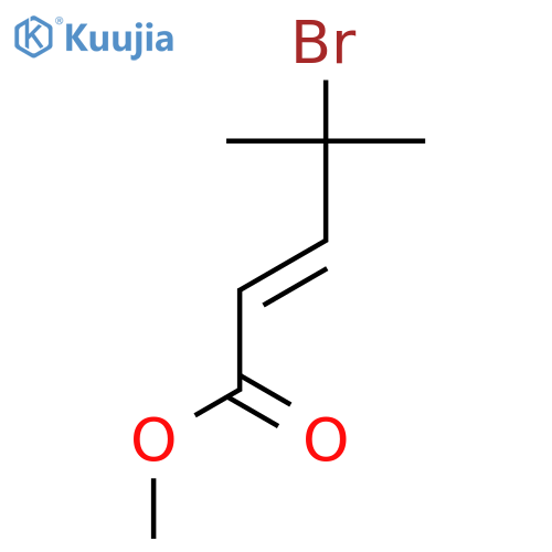 2-Pentenoic acid, 4-bromo-4-methyl-, methyl ester, (E)- structure
