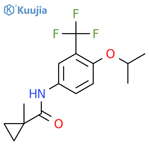 1-methyl-N-[4-(propan-2-yloxy)-3-(trifluoromethyl)phenyl]cyclopropanecarboxamide structure