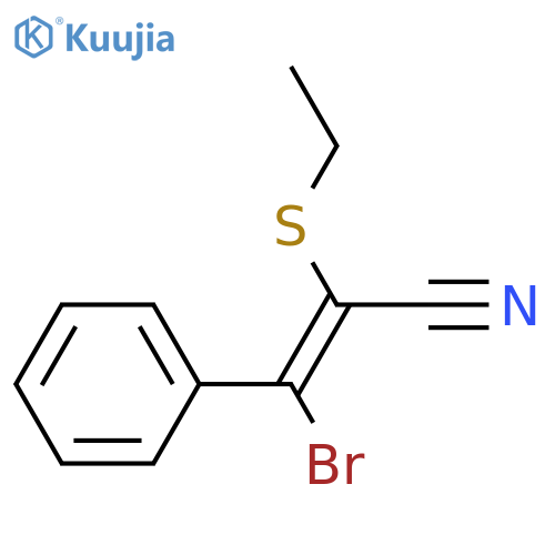2-Propenenitrile, 3-bromo-2-(ethylthio)-3-phenyl-, (E)- structure