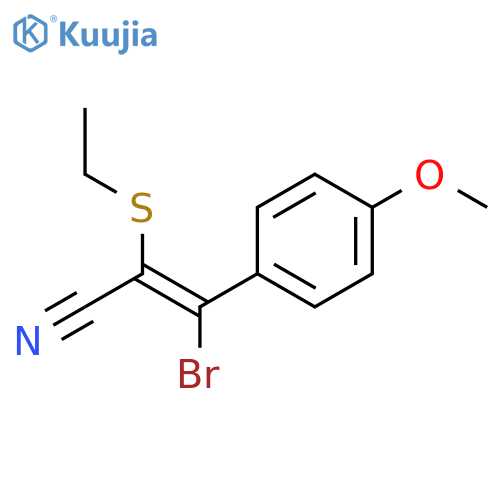 2-Propenenitrile, 3-bromo-2-(ethylthio)-3-(4-methoxyphenyl)-, (E)- structure