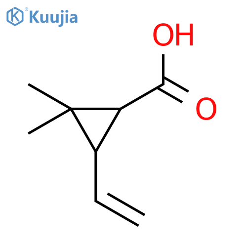 Cyclopropanecarboxylic acid, 3-ethenyl-2,2-dimethyl- structure