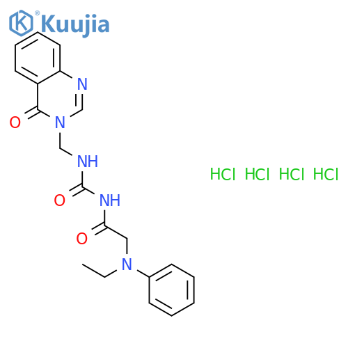 N~2~-ethyl-N-{[(4-oxoquinazolin-3(4H)-yl)methyl]carbamoyl}-N~2~-phenylglycinamide tetrahydrochloride structure