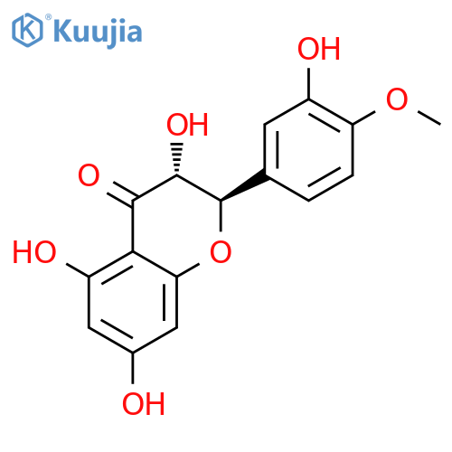 4H-1-Benzopyran-4-one,2,3-dihydro-3,5,7-trihydroxy-2-(3-hydroxy-4-methoxyphenyl)-, (2R,3R)- structure