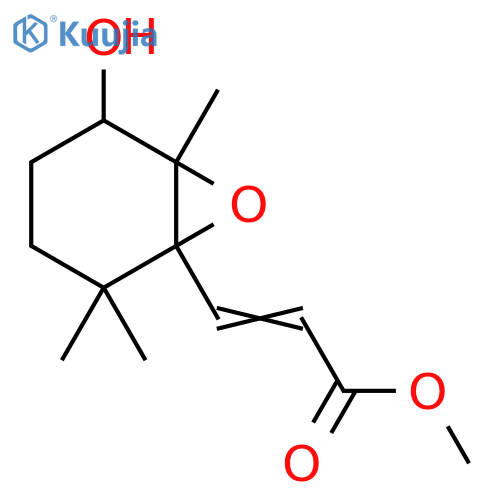 2-Propenoic acid, 3-(5-hydroxy-2,2,6-trimethyl-7-oxabicyclo[4.1.0]hept-1-yl)-, methyl ester structure