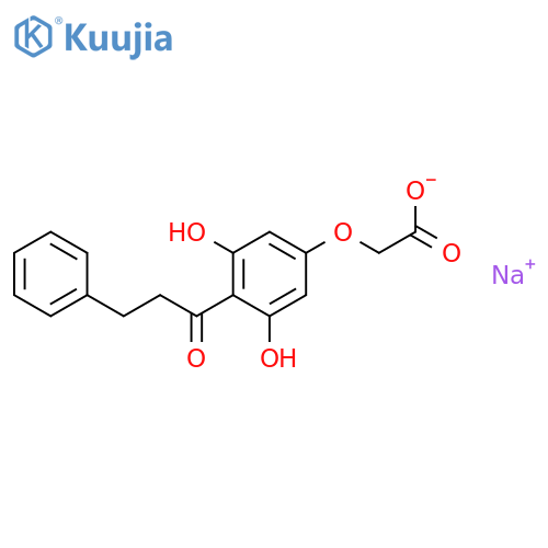 sodium [3,5-dihydroxy-4-(3-phenylpropanoyl)phenoxy]acetate structure