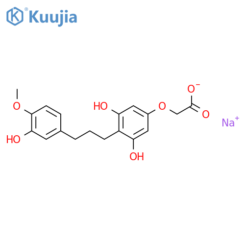 sodium {3,5-dihydroxy-4-[3-(3-hydroxy-4-methoxyphenyl)propyl]phenoxy}acetate structure