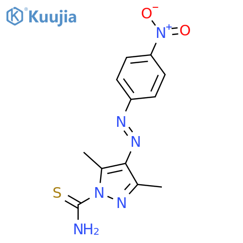 1H-Pyrazole-1-carbothioamide,3,5-dimethyl-4-[2-(4-nitrophenyl)diazenyl]- structure