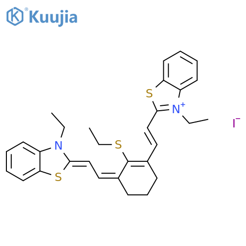 3-ethyl-2-((e)-2-[3-((e)-2-[3-ethyl-1,3-benzothiazol-2(3h)-ylidene]ethylidene)-2-(ethylsulfanyl)-1-cyclohexen-1-yl]ethenyl)-1,3-benzothiazol-3-ium iodide structure
