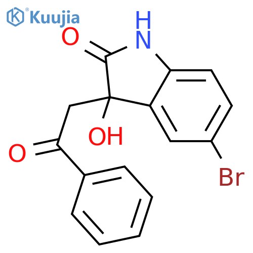 5-bromo-3-hydroxy-3-(2-oxo-2-phenylethyl)-2,3-dihydro-1H-indol-2-one structure