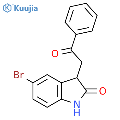 2H-Indol-2-one, 5-bromo-1,3-dihydro-3-(2-oxo-2-phenylethyl)- structure
