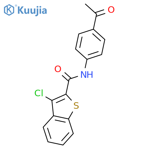 N-(4-acetylphenyl)-3-chloro-1-benzothiophene-2-carboxamide structure