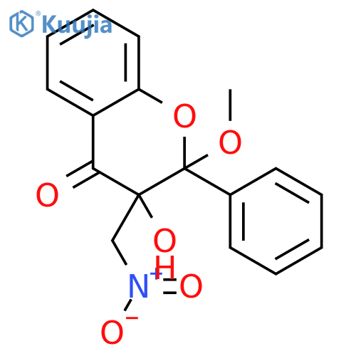 3-hydroxy-2-methoxy-3-(nitromethyl)-2-phenyl-2,3-dihydro-4H-chromen-4-one structure